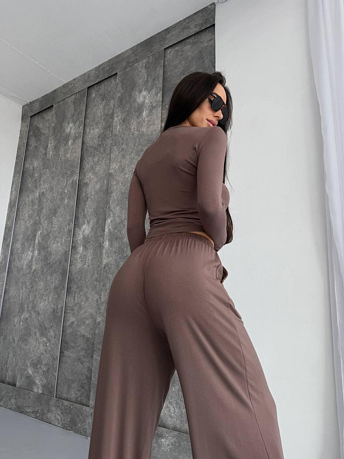 Жіночий стильний базовий костюм із м'якої еластичної тканини. Моко, 42/44 Одеса - фото 7