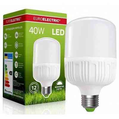 Лампочка EUROELECTRIC Plastic 40W E27 6500K 220V (LED-HP-40276(P)) Винница