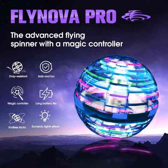 Іграшка літаючий куля бумеранг спіннер FlyNova Pro Gyrosphere, Світиться pro, AV-563 Куля спіннер Київ