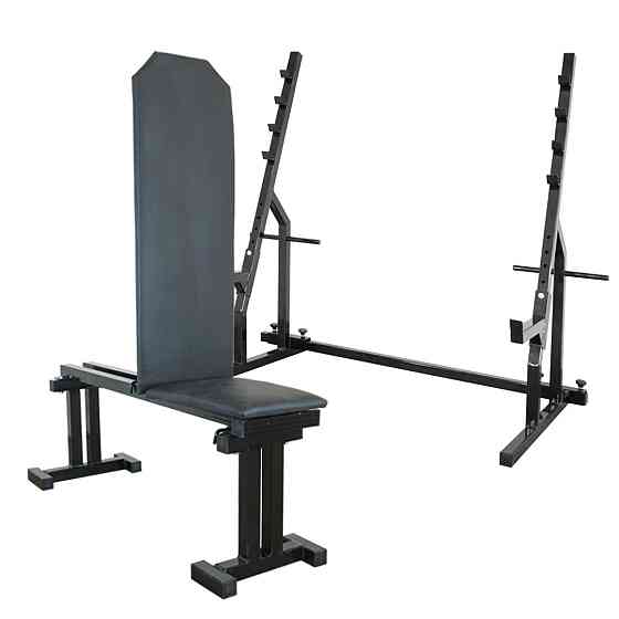 Лавка для жиму регульована 40 на 40 мм + Стійки для присяду з упорами 40 на 40 мм Київ