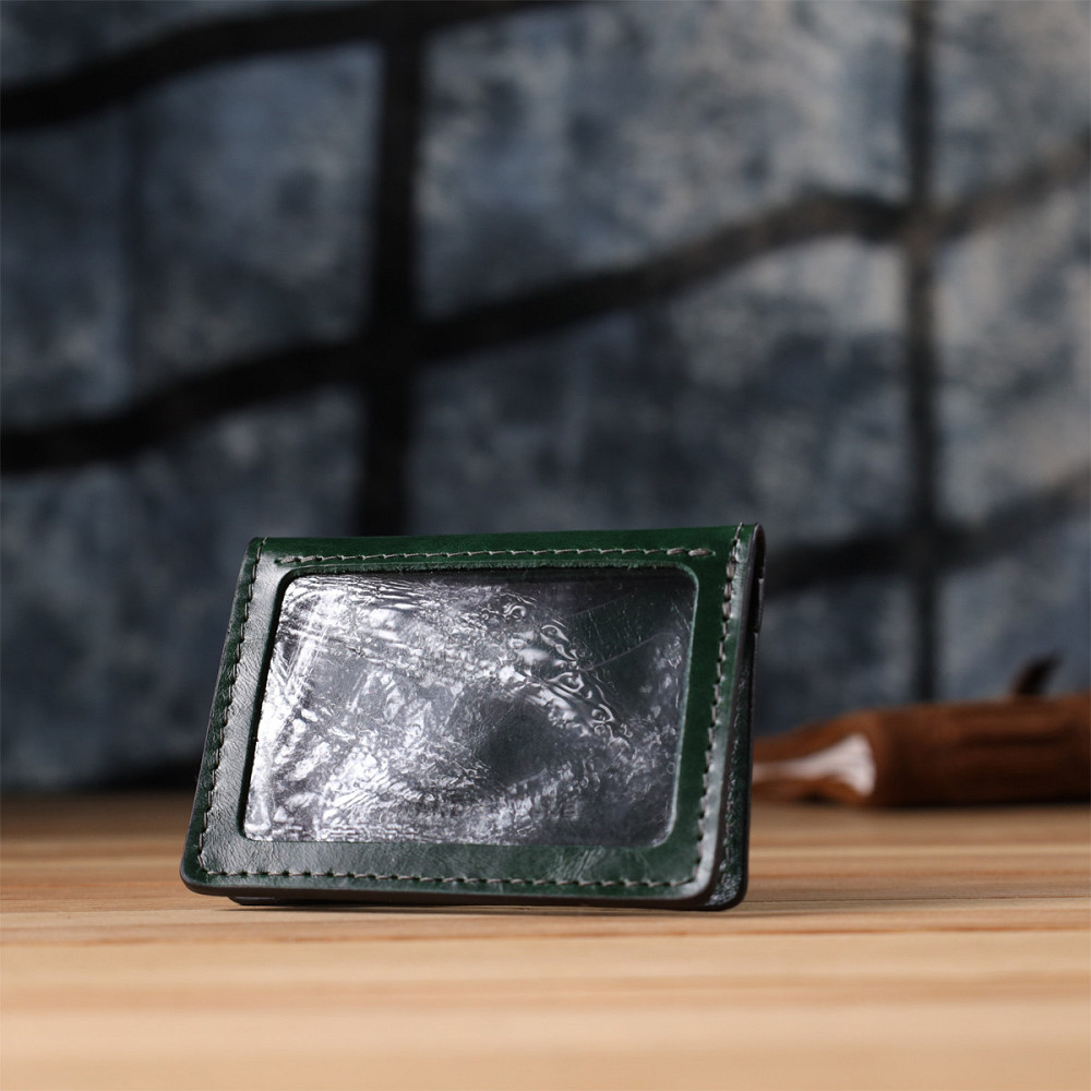 Обложка на документы из натуральной гладкой кожи Зеленый (GRANDE PELLE) Киев - изображение 3