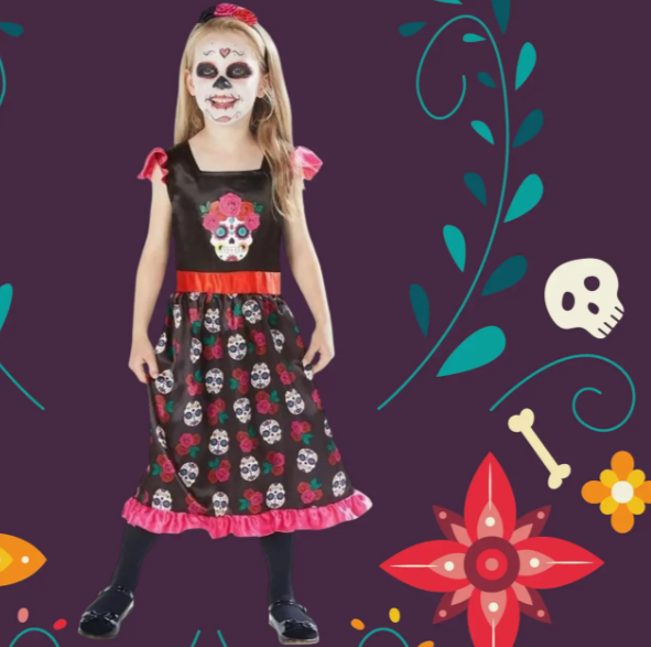 Костюм для Хелловін для дівчинки Черепа різнобарвний 122-128 см Київ - фото 1