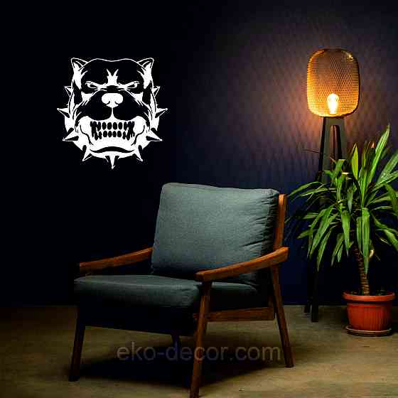 Декоративне настінне Панно «Собака», Декор на стіну 70*70 см, Білий Київ