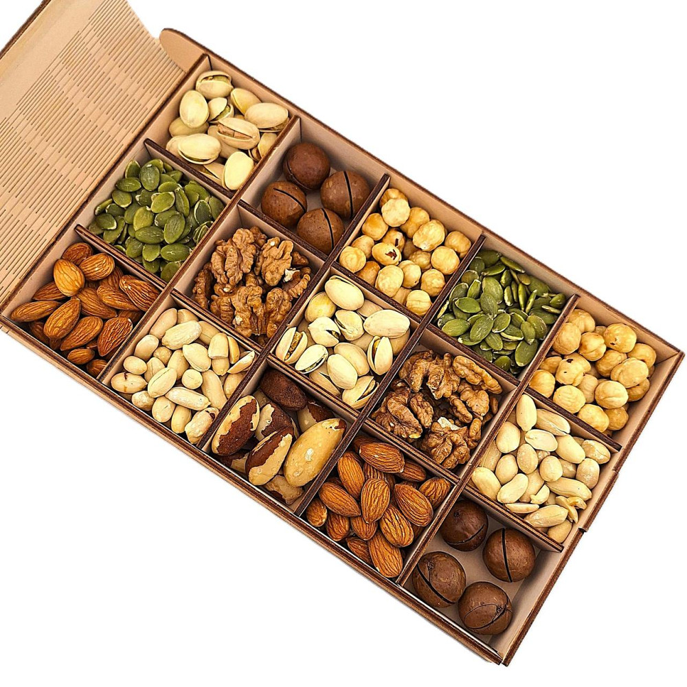 Подарунковий набір горіхів у дерев'яній коробочці 500 грамів. Одеса - фото 8