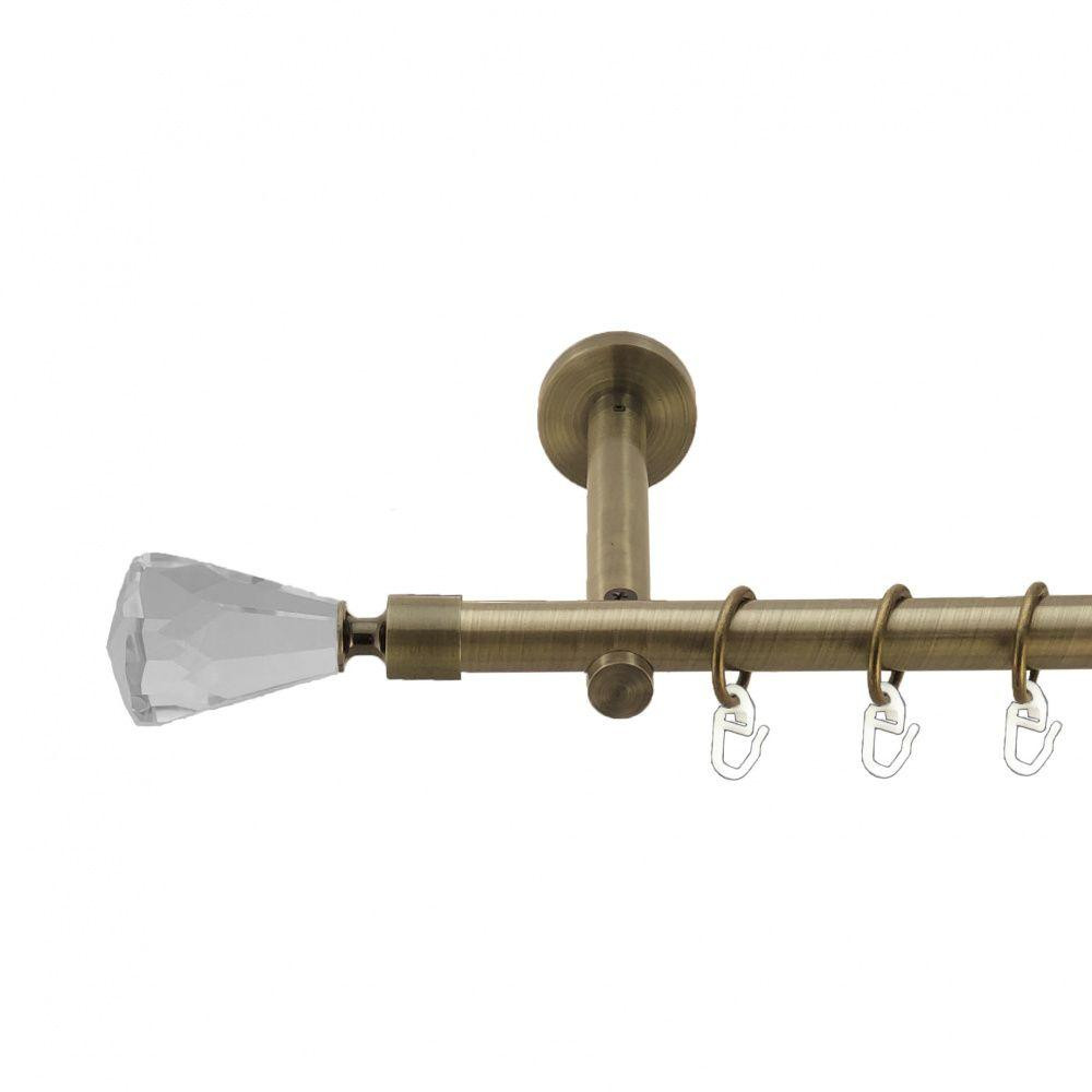 Карниз Orvit Лучетта металевий однорядний циліндр+профіль (16 см) гладка труба кільце металеве Антик 19 мм 200 Львов - изображение 1