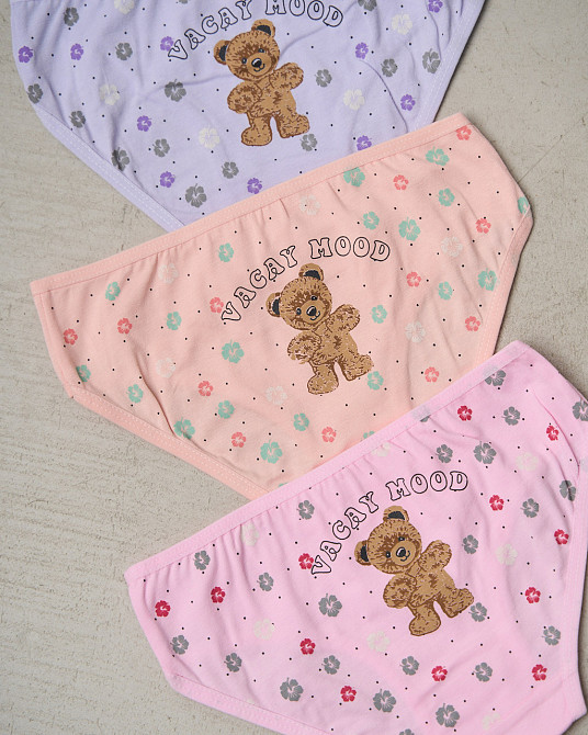 Пастельні дитячі трусики на дівчинку — Vacay mood Ведмедик 5 шт Nicoletta 116760 6-7 Київ - фото 3