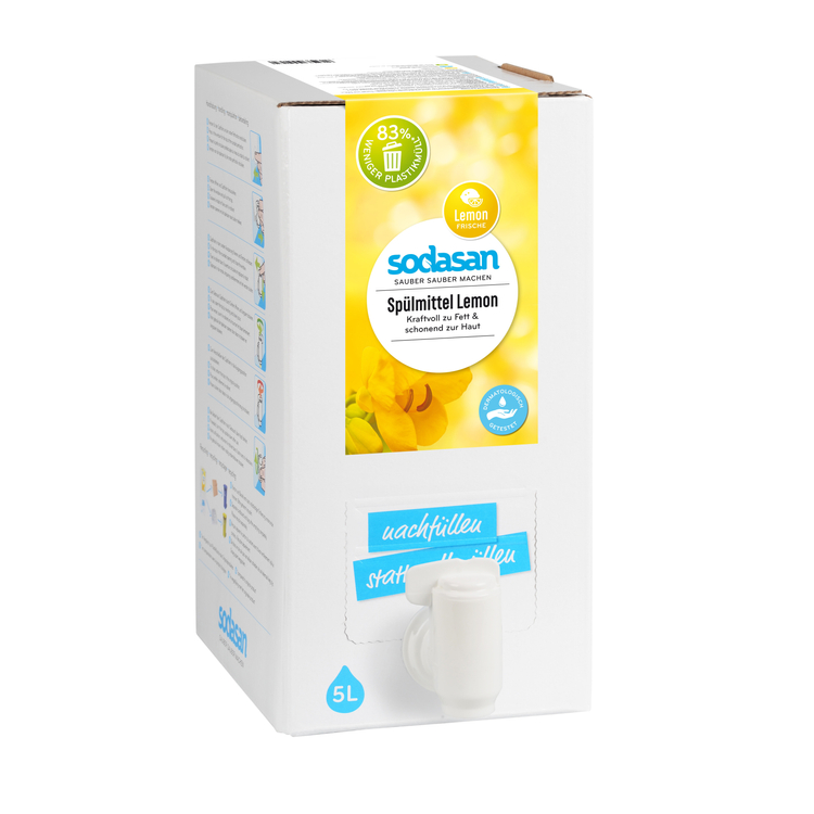 Органическое жидкое средство-концентрат Лимон для мытья посуды SODASAN 5 л Киев - изображение 1