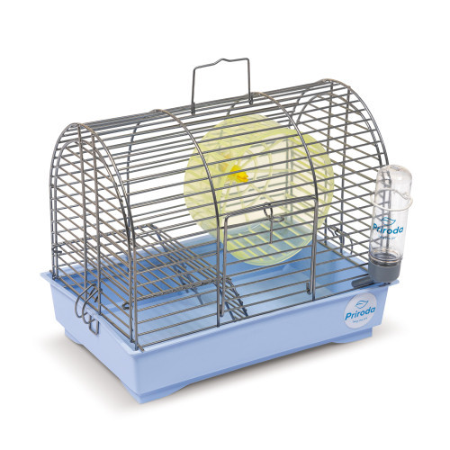 Клетка Природа Фаворит для джунгарских хомяков и мышей с колесом хром/голубая 30x20x24 см Киев - изображение 2