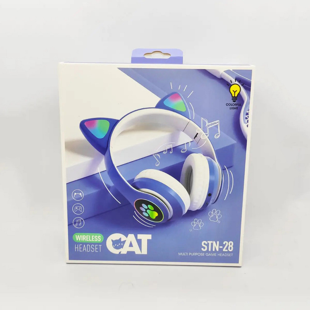 Наушники Cat Ear с подсветкой CAT STN-28 синие, Стильные наушники с кошачьими ушками SA-81 Львов - изображение 18