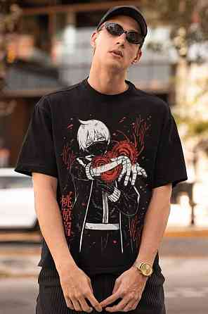 Футболка для хлопчика з аніме принтом Тоуген Анкі Ікхіносе Схікі оверсайз (зріст від 165 до 180) Чорний AnimeJ0829m Дніпро