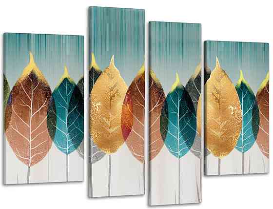 Модульна картина у спальню, вітальню Абстракція Листя Art-619_4 105 x150 см Київ