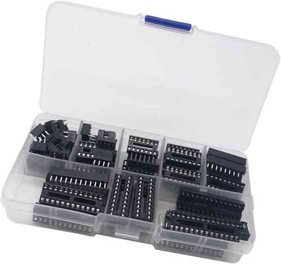 Набір панельок SCS/SCL для мікросхем DIP, 66 шт, крок 2 мм, пластиковий кейс для радіомонтажу Київ