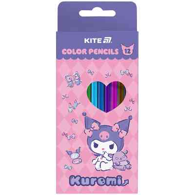 Карандаши цветные Kite Kuromi тригранні, 12 кольорів (HK25-053) Винница