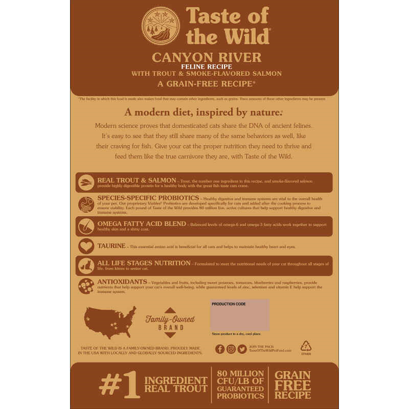 Taste of the Wild Canyon River Feline Formula (Тейст оф зе Вайлд) сухий корм для котів із фореллю та лососем Запоріжжя - фото 3
