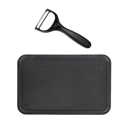 Набір ножів 8 предметів:(6шт + обробна дошка + підставка з тримачем паперових рушників) чорний MR-1413-BLACK Maestro Житомир