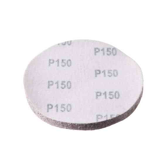 Круг наждаковий на липучці 125 мм, папір клас E, щільність 220 г/м², К150, 10 од. INTERTOOL BT-0563 Київ