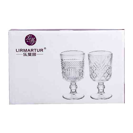 Yiwu Набір чарок на ніжці 6 шт 60 мл скляні чарки для горілки, настоянки HP-YH-42 Киев