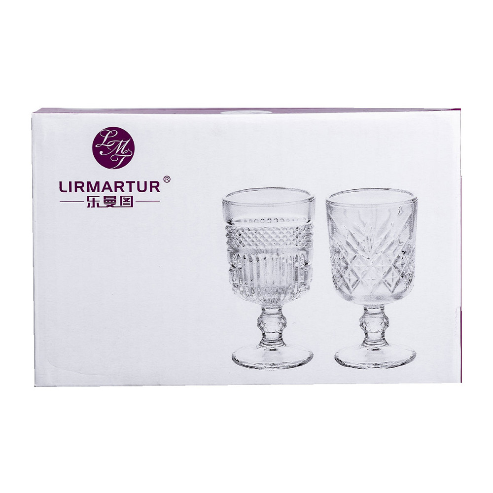 Yiwu Набір чарок на ніжці 6 шт 60 мл скляні чарки для горілки, настоянки HP-YH-42 Киев - изображение 3