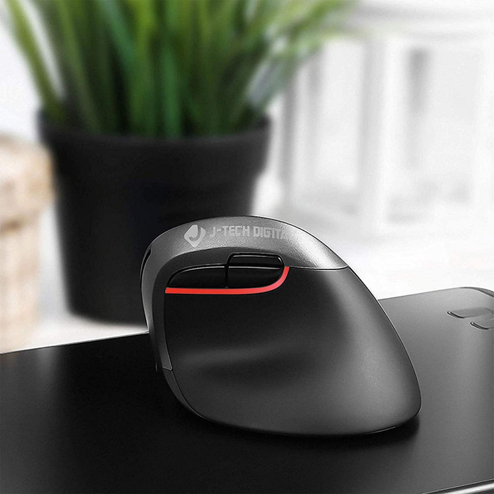 Беспроводная вертикальная эргономичная мышь J-Tech Digital V628M-2.4G для маленьких рук анатомическая черная Киев - изображение 8