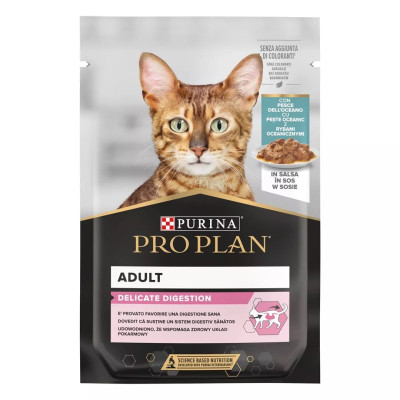 Вологий корм для кішок Purina Pro Plan Delicate Digestion Мультипак індичка та океанічна риба 10 х 85 г (8445290855817) Вінниця - фото 8