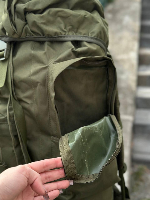Тактичний військовий рюкзак олива 120 л, матеріал Оксфорд, каркасний, водонепроникний, міцний Львів - фото 6
