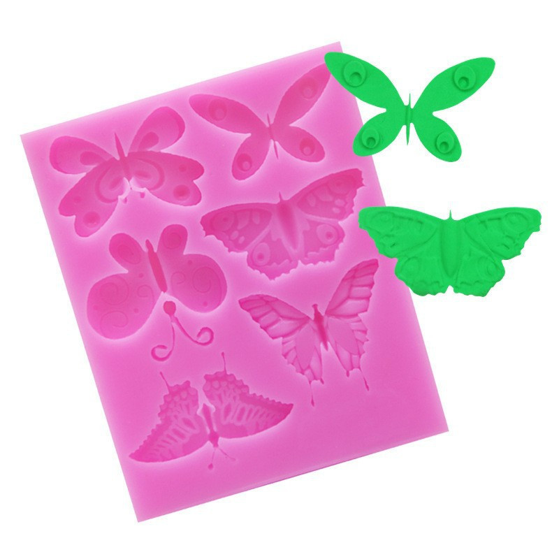 Молд силиконовый Бабочки 89 на 108 мм розовый Киев - изображение 5
