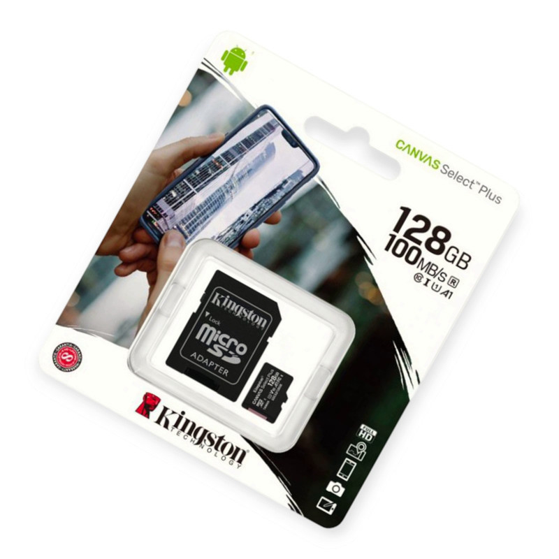 Карта памяти microSDHC 128Gb class 10 (adapter SD) Kingston до R100MB, s Мукачево - изображение 1