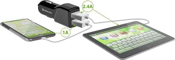 Автозарядка 2xUSB 18W (2xUSB-A) 3.4A UCA-34 чорна Defender Винница
