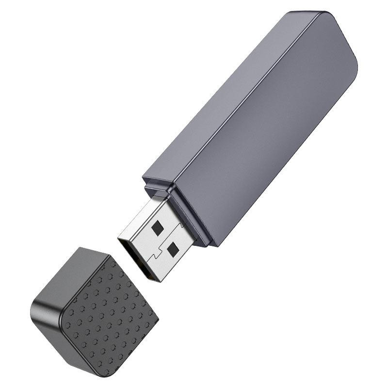 Кардрідер HOCO HB45 Spirit 2-in-1 USB 2.0 card reader Metal Gray Одесса - изображение 4