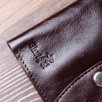 Портмоне Shvigel З натуральної шкіри Коричневе (16621) Вінниця - фото 3