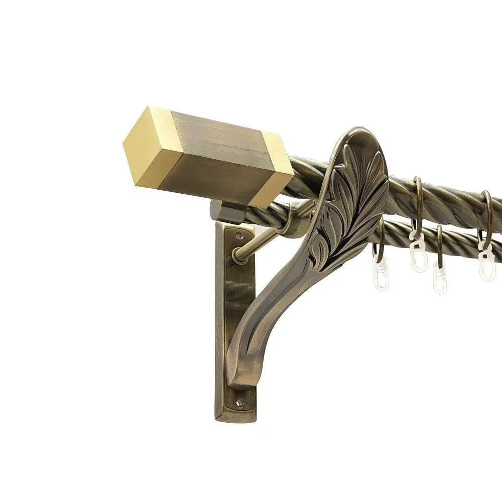 Карниз Orvit Квадро металевий дворядний ретро скручена труба кільце металеве Антик 25\19 мм 300 см Львов - изображение 1