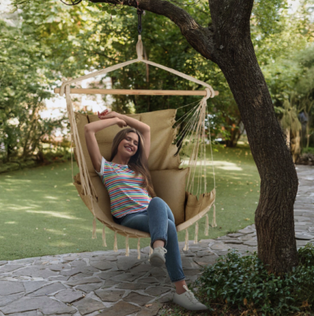 Бразильське крісло - гамак Outtec Boho Sois XXL бежевий Київ - фото 5