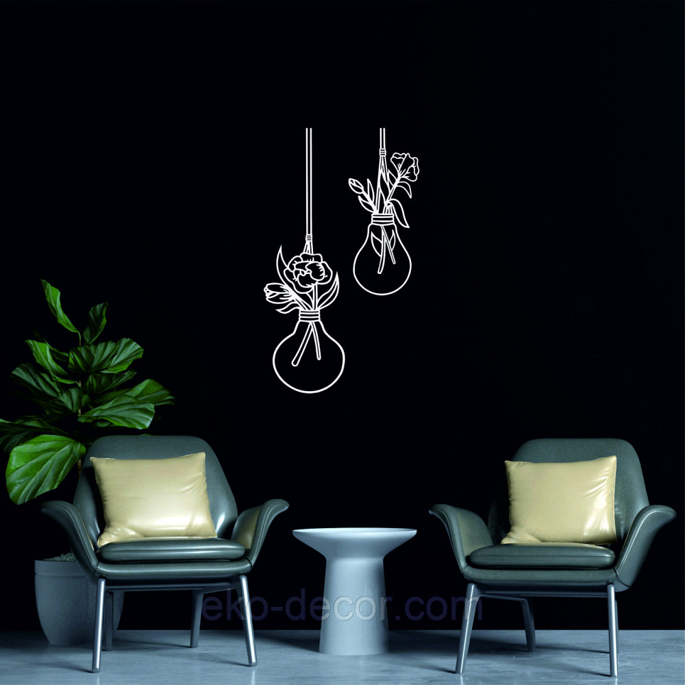 Декоративне настінне Панно «Лампочки», Декор на стіну 50*29 см, Білий Київ - фото 4