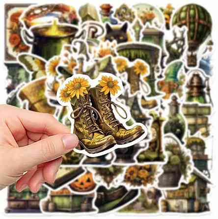 Набор винтажных стикеров 50 шт – магические наклейки в ведьминском стиле Киев