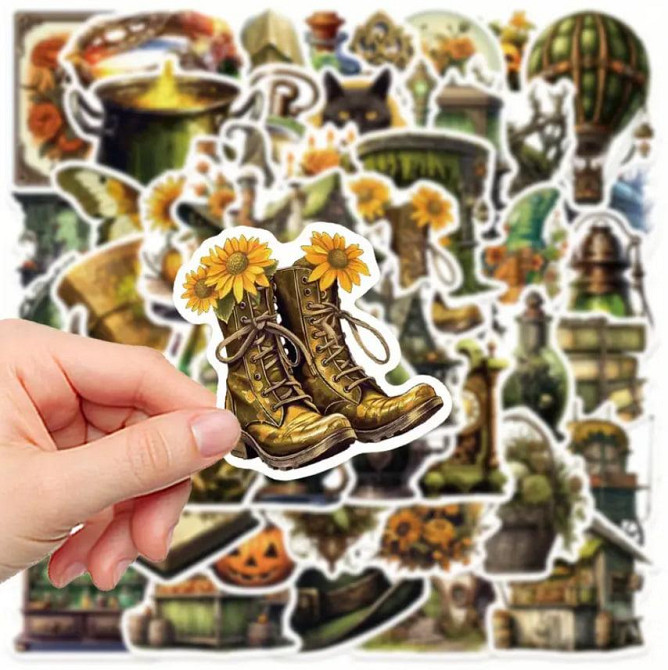 Набор винтажных стикеров 50 шт – магические наклейки в ведьминском стиле Киев - изображение 3