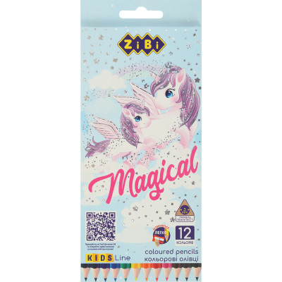 Олівці кольорові ZiBi Kids line-2 Магія 12 кольорів (ZB.2448) Вінниця - фото 1