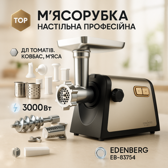 Мясорубка электрическая шнековая с реверсом, Мясорубка кухонная мощная для дома, Мясорубки для кафе AK-55 Львов