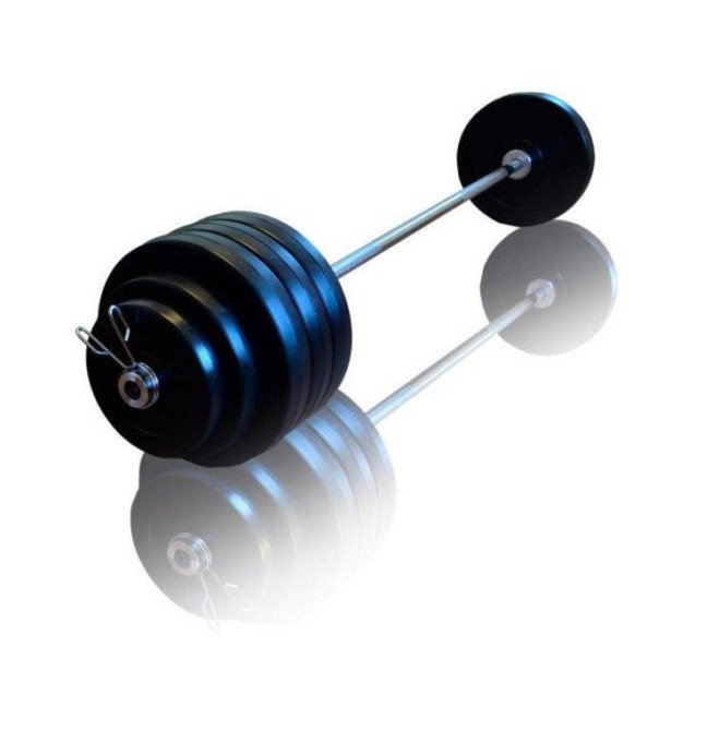 Штанга олімпійська на 90 кг Гантелі, гирі, штанги і диски з пластиковим покриттям Київ - фото 1