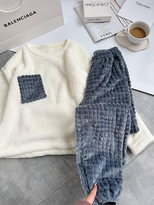 Женская теплая домашняя пижама махра+ махра фактурная Одесса - изображение 6