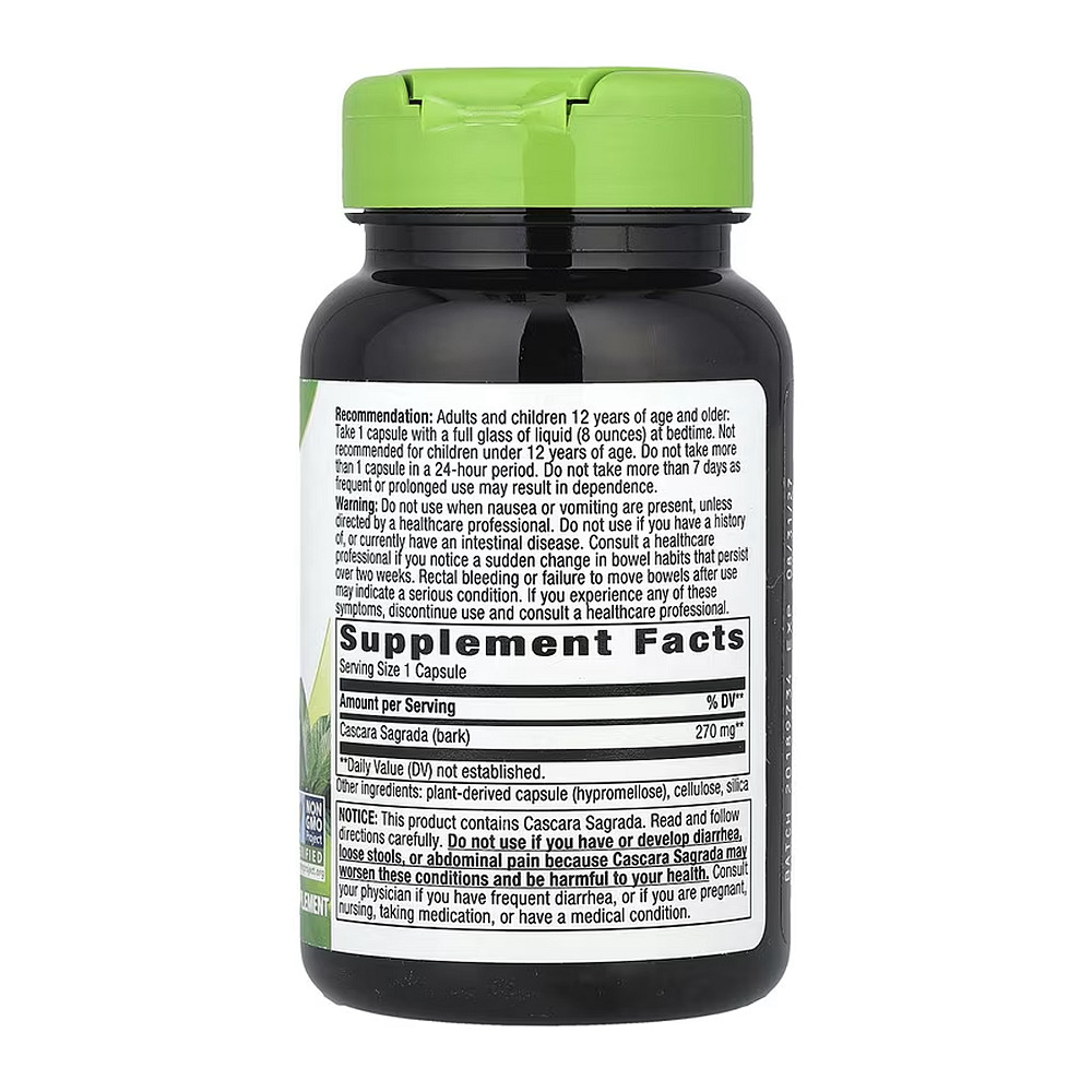 Экстракт крушины Nature's Way Cascara Sagrada 100 капсул Луцк - изображение 2
