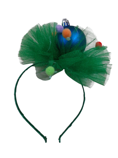 Новорічний обруч на голову з кулькою one size різнобарвний Київ - фото 1