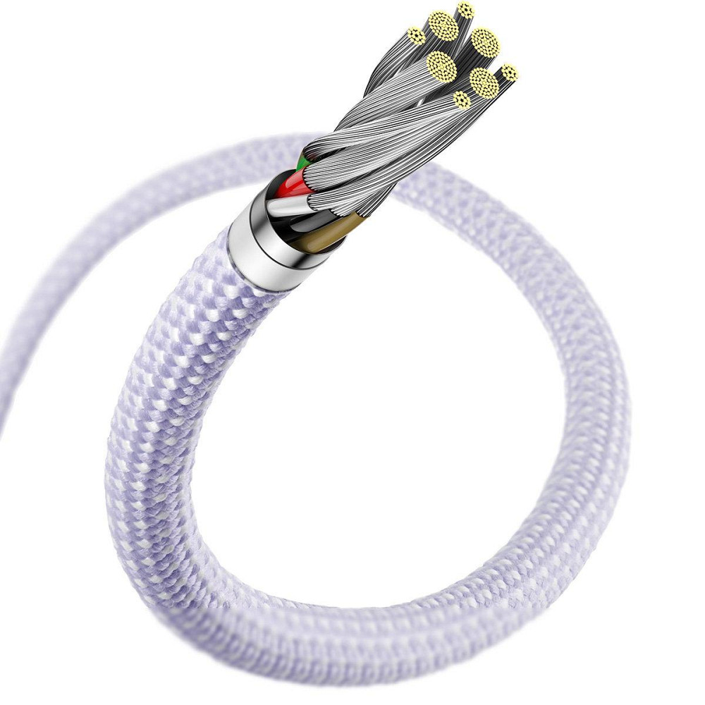 Кабель Type-C Lightning для айфон PD 20Вт 1м фіолетовий Baseus Dynamic 2 CALD040205 SBR Київ - фото 4