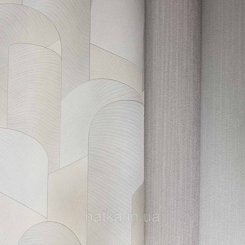 Шпалери метрові вінілові на флізелін дизайнерські Erismann Elle геометрія абстракція білі сірі сріблясті Київ - фото 2