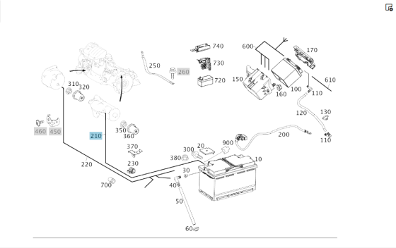 Mercedes-Benz  A2465407832 Силовий провід від АКБ до стартера із запобіжником CLA Shooting Brake X117 CLA C117 GLA X156 A-class W176 B-class W242 B-cl Одеса