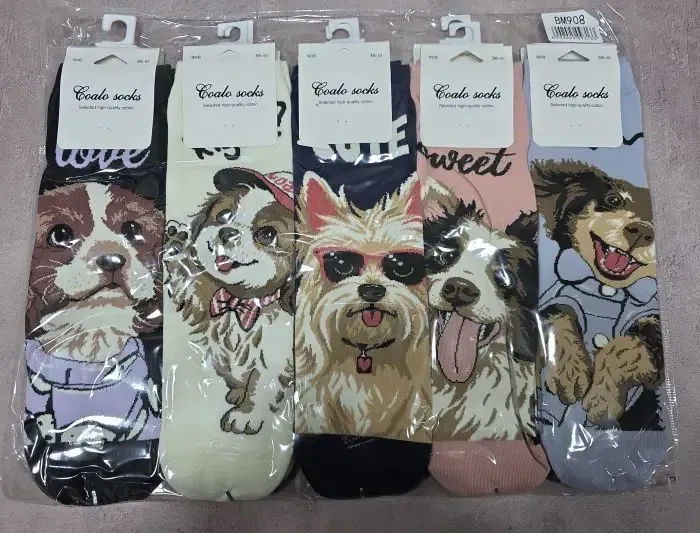 Шкарпетки жіночі із собачками. У наборі з 5 шт. Яскраві жіночі шкарпетки з приколами. Coalo socks. Розмір 36-41 Київ - фото 3