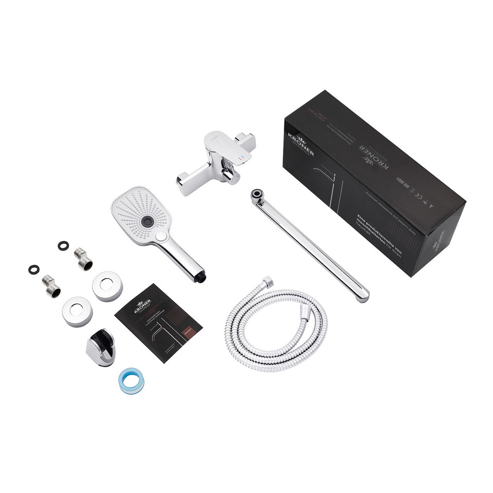 Змішувач для ванни Kroner KRP Makon-C070 з душовим гарнітуром Київ - фото 8