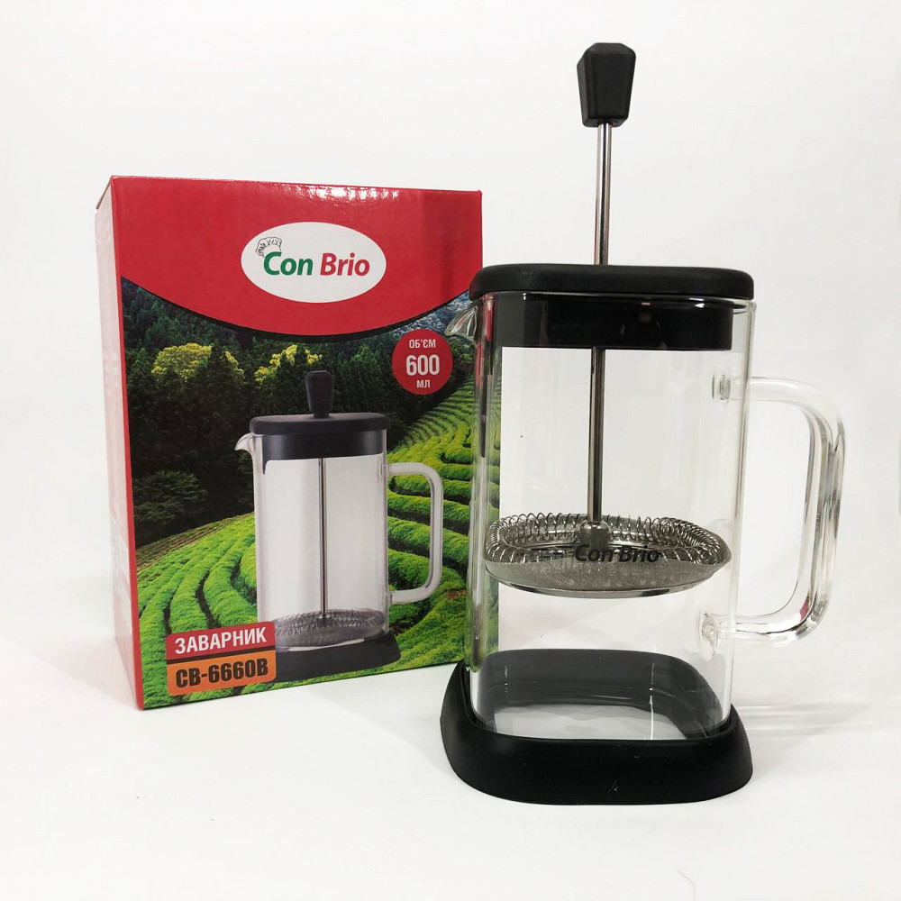 Эксклюзивные заварочные чайники Con Brio 600 мл CB-6660B, Стеклянный чайник с фильтром для заварки чая GW-48 Львов - изображение 4
