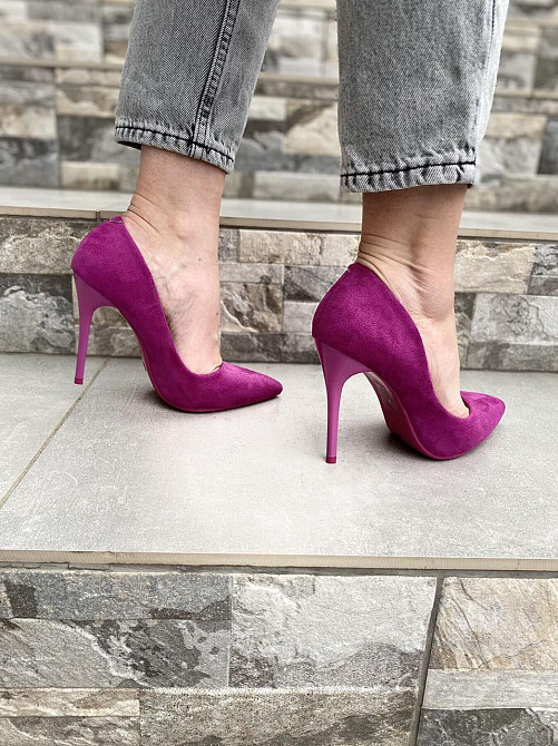 Comer Туфлі жіночі COMER фіолетовий еко-замша каблук 11см розмір 35-39 (AH-3) Коломия - фото 10