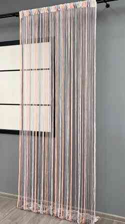 Штори-нитки з люрексом Рожевий з сірим і білим 300х300см 1 шт (61-129) Київ