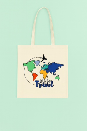 Набір екосумка-розмальовка „Lets go Travel" бавовна 220 г/м2 38х42см ROSA Talent Київ